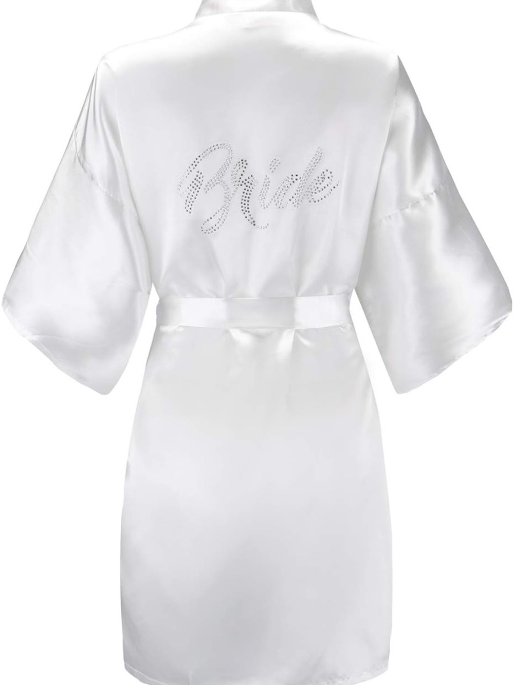 Satin 'Bride' Robe for Women - White Bridal Kimono